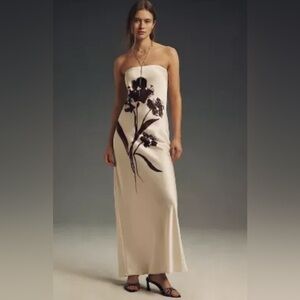 ANTHROPOLOGIE: The fleur strapless maxi slip dress gown XS